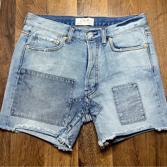 We the Free patch jean short with raw hem button fly size 25 - Picture 1 of 8